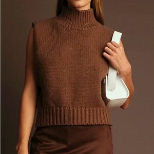 DELUC George Sleeveless Mock Neck Sweater Chocolate Size S